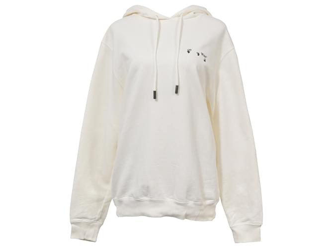 Off White Felpa con cappuccio Liquid Arrows bianco sporco in cotone bianco