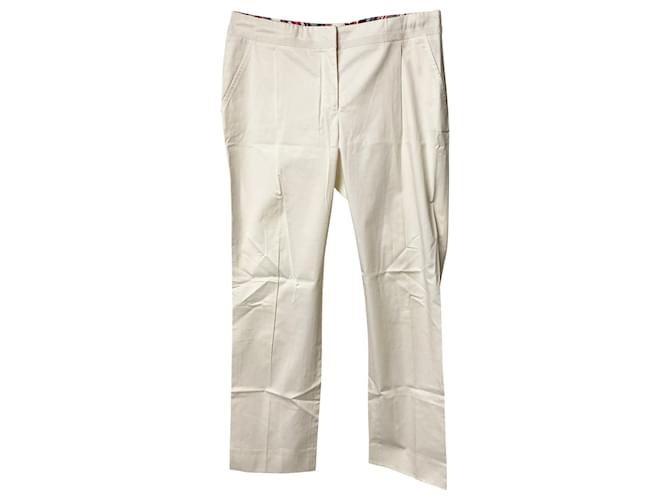 Salvatore Ferragamo Pantalone Bianco in Seta Bianca