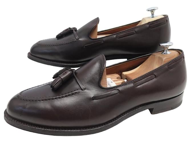 Autre Marque SCARPE ALDEN PER L'ICONA BERTEIL 10.5 US 42.5 SCARPE MOCASSINI CON POMPON Marrone