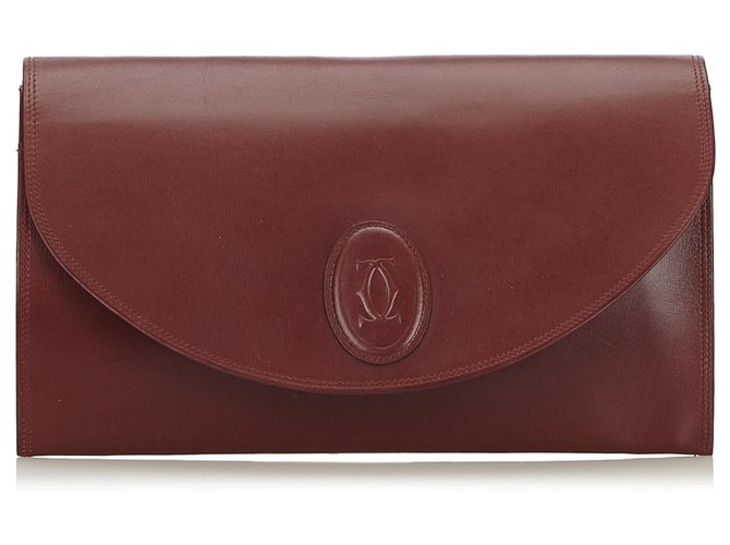 Pochette Must de Cartier in pelle rossa Cartier Rosso Bordò