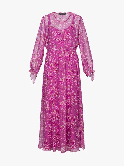 Vestito rosa DOLCE Marina Rinaldi in georgette di seta rosa