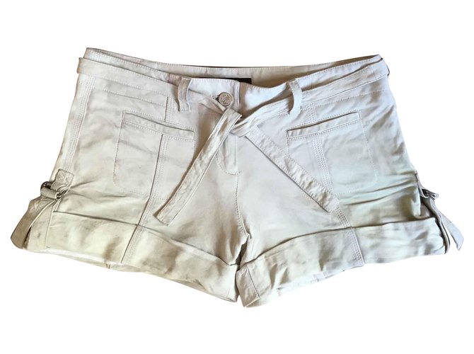Roberto Cavalli Shorts in pelle Beige