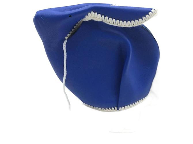 Portamonete in pelle blu Loewe