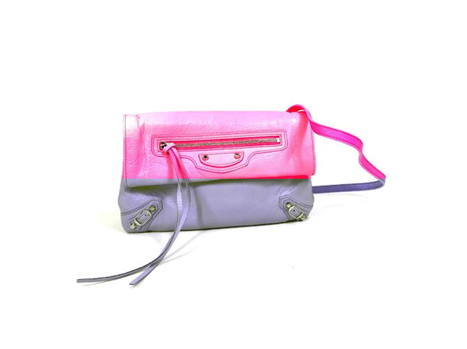 Clutch in pelle rosa Balenciaga