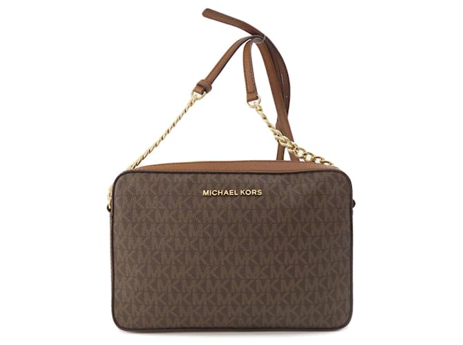 Borsa a Spalla MK Signature di Michael Kors Marrone