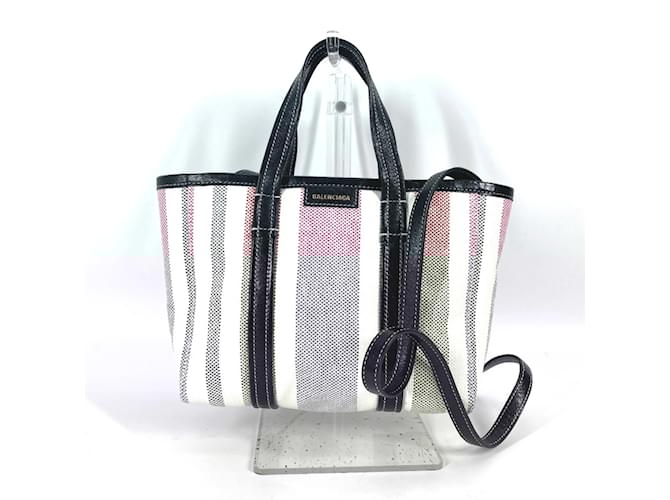 Borsa a Spalla Balenciaga 671404 Stripe 2WAY Rosa