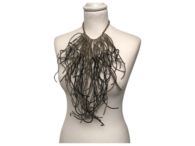 Brunello Cucinelli Collane Nero Argento D'oro