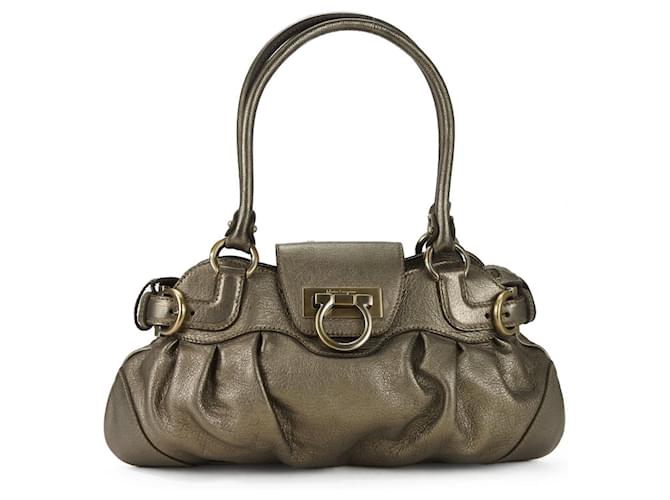 Borsa Gancini di Salvatore Ferragamo Bronzo