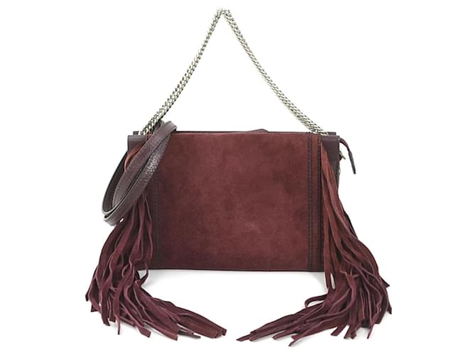 Borsa in pelle e suede rosso vino Givenchy Bordò