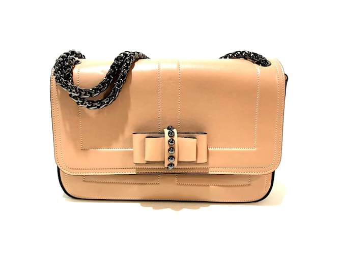 Borsa a Spalla Sweet Charity Chain di Christian Louboutin Beige