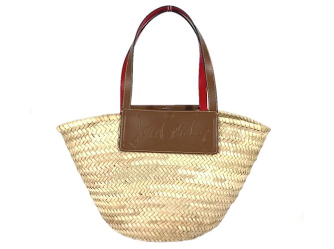 Borsa Tote Loubishore di Christian Louboutin Marrone Beige
