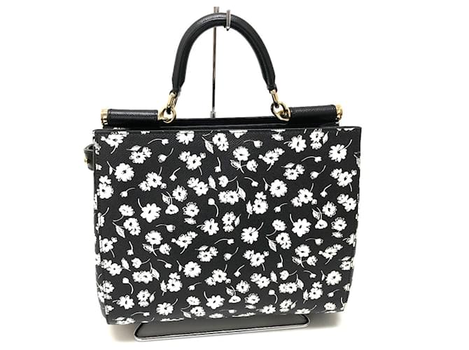 Borsa Tote Dolce & Gabbana Flower Nero Bianco