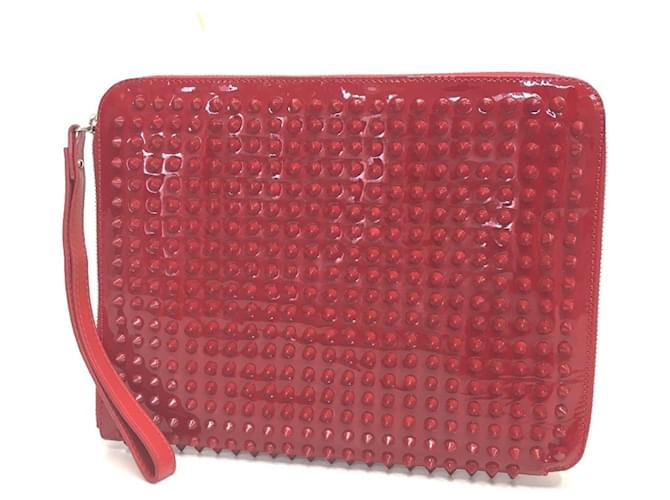 Clutch in pelle rossa Christian Louboutin Rosso