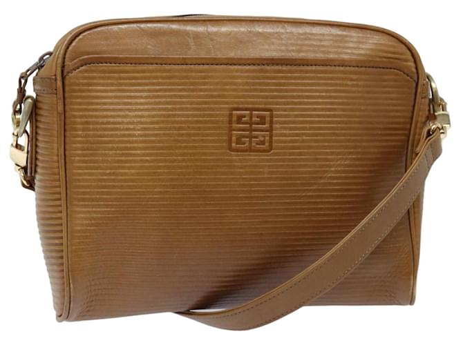 Borsa a spalla GIVENCHY in pelle marrone Auth bs15984