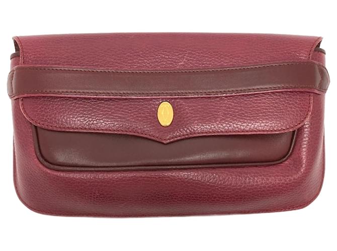 Borsa clutch in pelle rosso vino Cartier