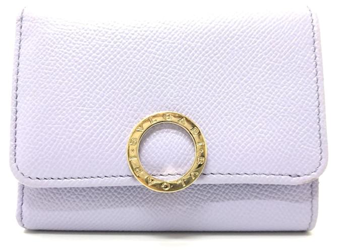 Bulgari Portafoglio pieghevole in pelle viola Bvlgari Porpora