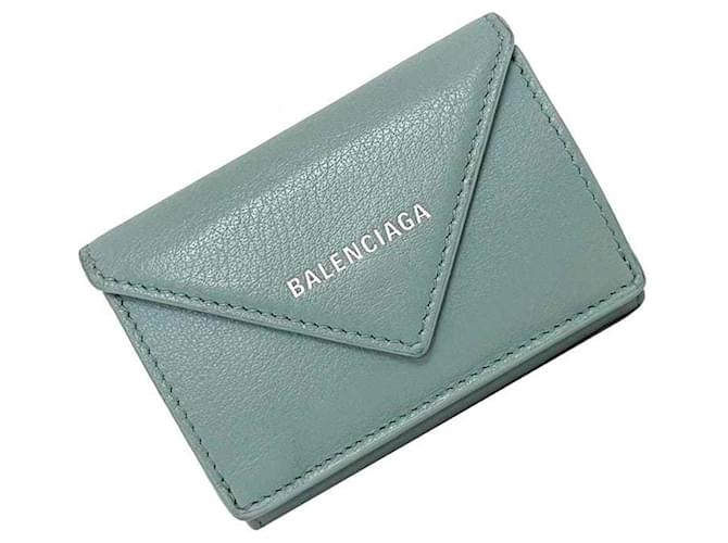 Portafoglio Tri-Fold Balenciaga in grigio e azzurro Marrone Blu chiaro