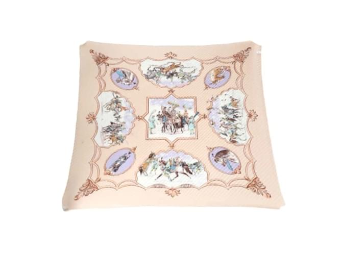 Sciarpa plissettata Hermès con motivo di cavallo