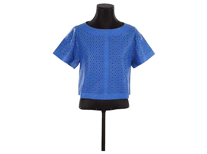 Yves Salomon Top in pelle Blu