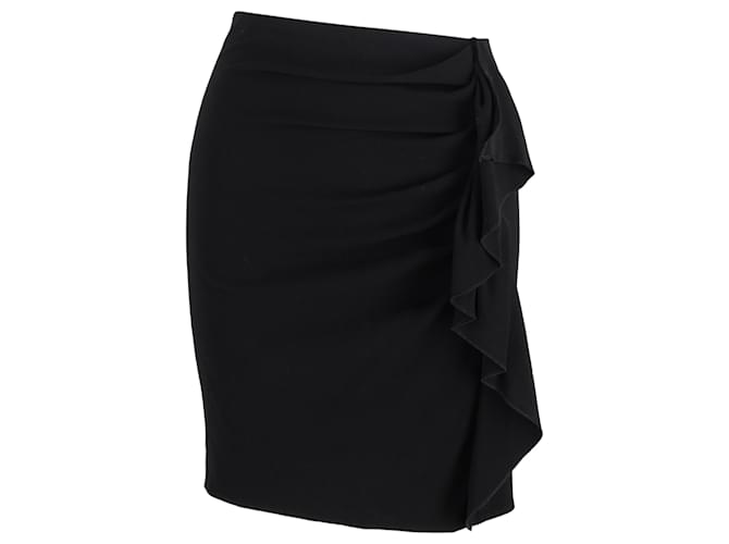 Gonna mini con rouches Joseph in lana nera Nero