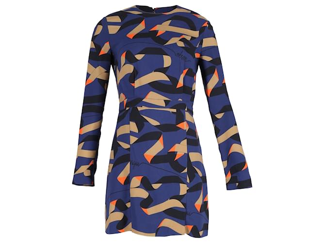 Abito Mini Stampato MSGM in Poliestere Blu