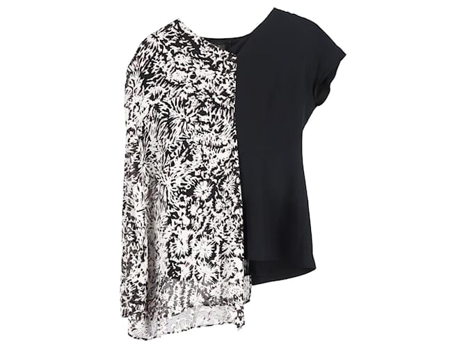 Maison Martin Margiela Blusa stampata asimmetrica Maison Margiela in viscosa nera Nero