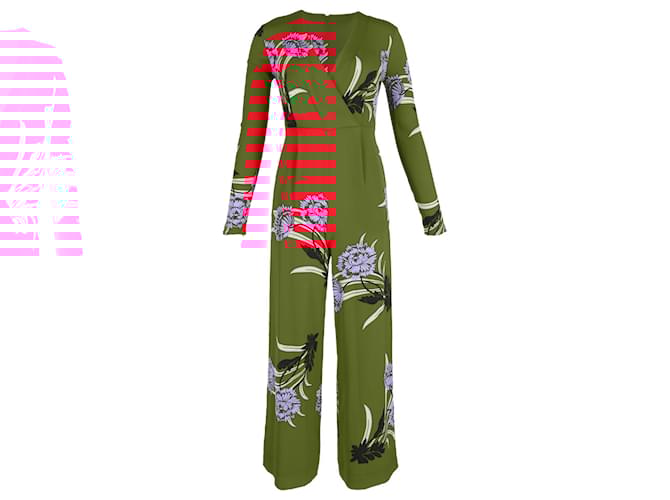 Tuta con stampa floreale Diane Von Furstenberg in viscosa rossa Rosso