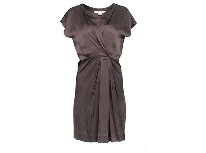 Diane Von Furstenberg Abito in seta a portafoglio Akari Dark Taupe di DvF