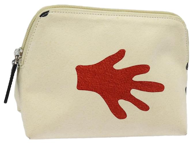 Bulgari Pochette BVLGARI in tela rossa e bianca Auth bs16435 Bianco Rosso