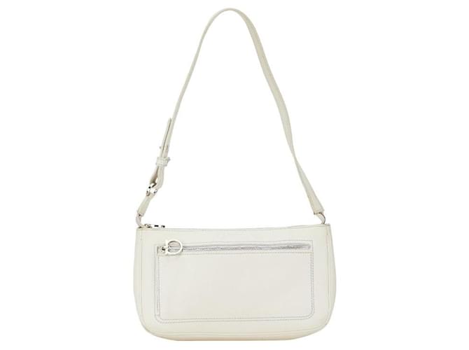 Borsa a spalla in pelle Gancini di Salvatore Ferragamo Bianco