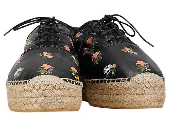 Yves Saint Laurent Espadrillas in pelle floreale Saint Laurent Nero