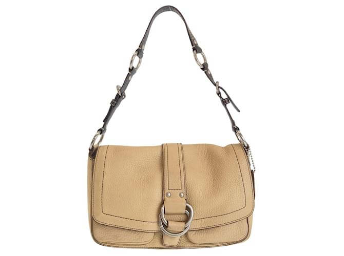 Borsa a spalla in pelle Coach 407603 Beige