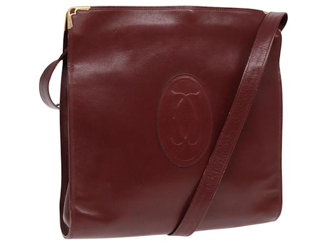 Borsa a spalla CARTIER in pelle rossa e oro Auth 85833 Rosso D'oro