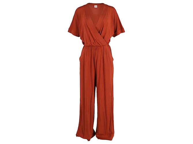 Jumpsuit V-Neck Eolo con cintura di Max Mara in viscosa arancione