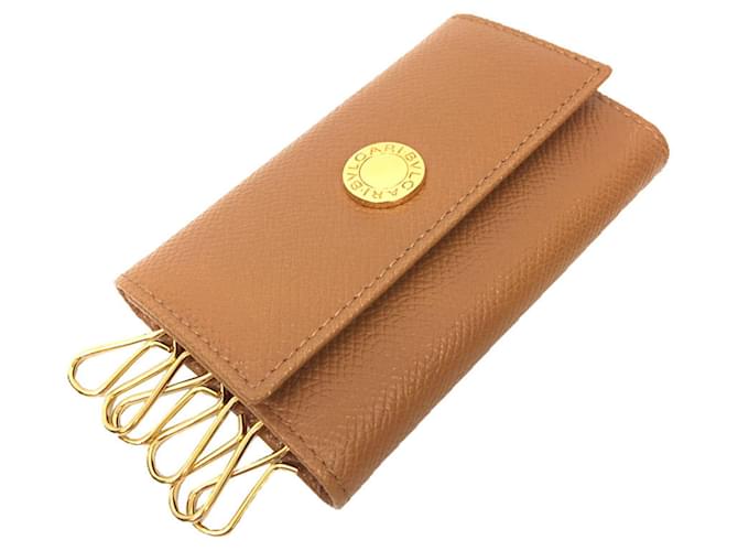 Bulgari Portachiavi in pelle marrone Bvlgari