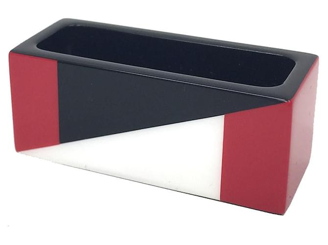 Ring Hermès Anello per sciarpa Color Block Hermes Nero Bianco Rosso