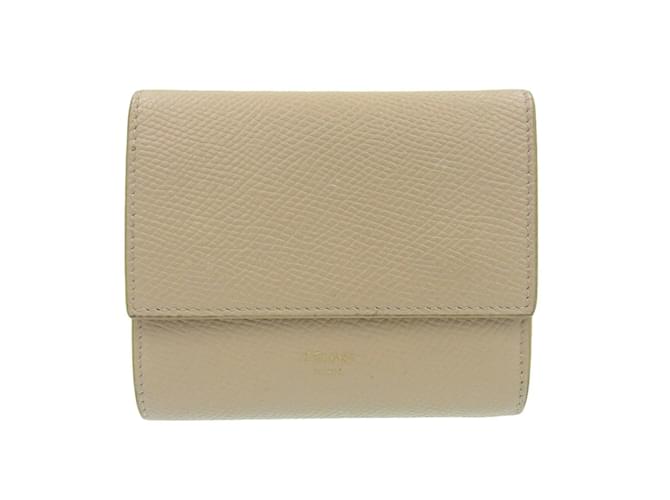 Céline Portafoglio trifold in pelle beige Celine