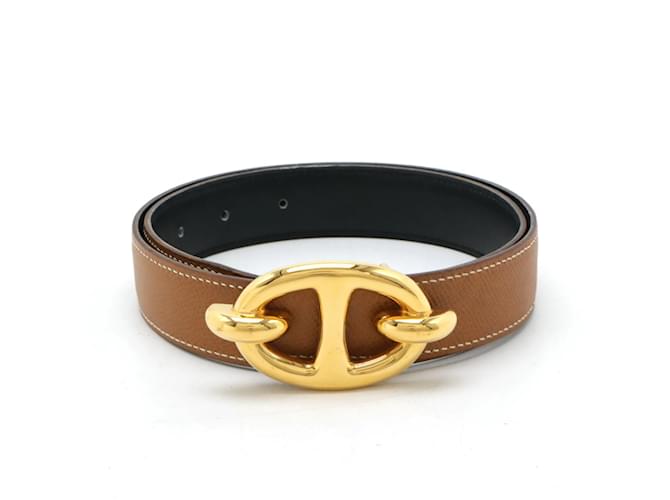 Hermès Cintura Reversibile Chaine d'Ancre HERMES Marrone Nero