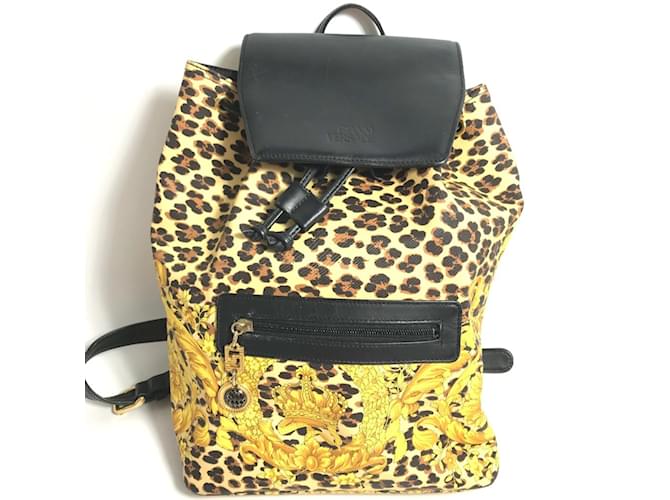 Zaino Leopardo Versace Nero Giallo