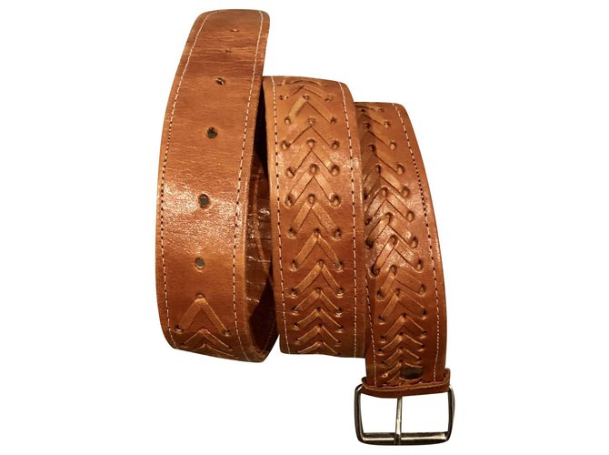 Autre Marque cintura fatta a mano in morbida pelle T. 90-95 unisex Cognac