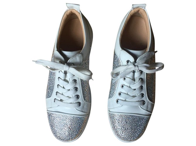 Christian Louboutin CAMOSCIO JUNIOR STRASS Bianco
