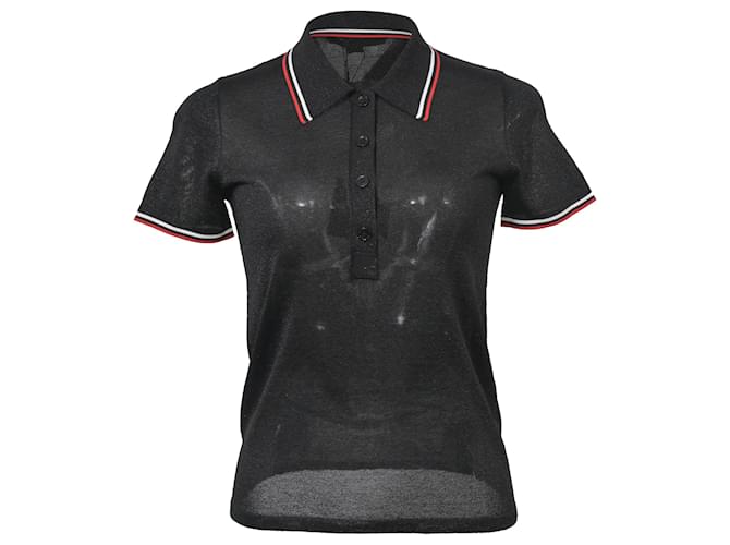 Polo in maglia semi-trasparente Alexander Wang in viscosa nera Nero