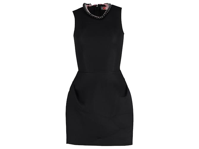 Abito mini senza maniche con collo alto MSGM in poliestere nero