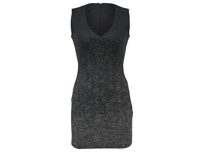 Abito Mini V-Neck Dsquared2 in Lana Vergine Grigia Grigio