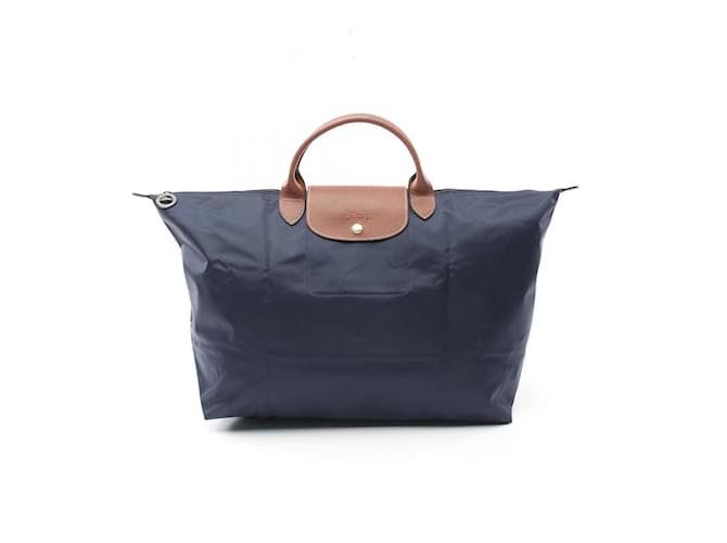 Borsa Tote Original S Le Pliage di Longchamp Marrone Blu navy