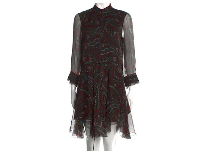 Zadig & Voltaire Abito in seta Delux Psyche di Ranil Nero Multicolore