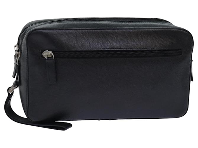 Borsa a mano in pelle nera Gianni Versace Auth bs16724 Nero