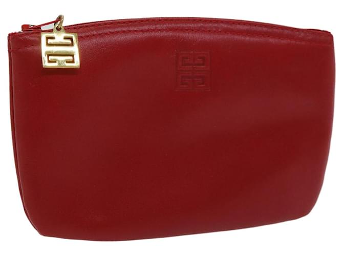 Pochette in pelle Givenchy rossa oro Auth yk14187 Rosso D'oro