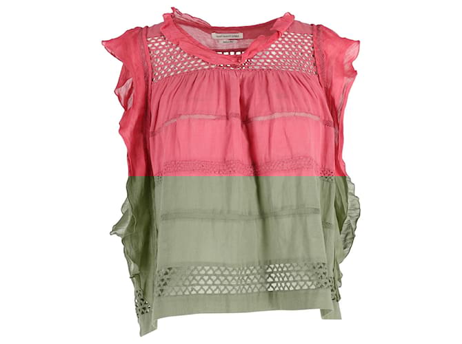 Isabel Marant Etoile Blusa Vintage Clara in Cotone Rosso Isabel Marant Étoile