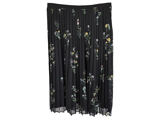 Gonna plissettata con stampa floreale Max Mara Studio in poliestere nero
